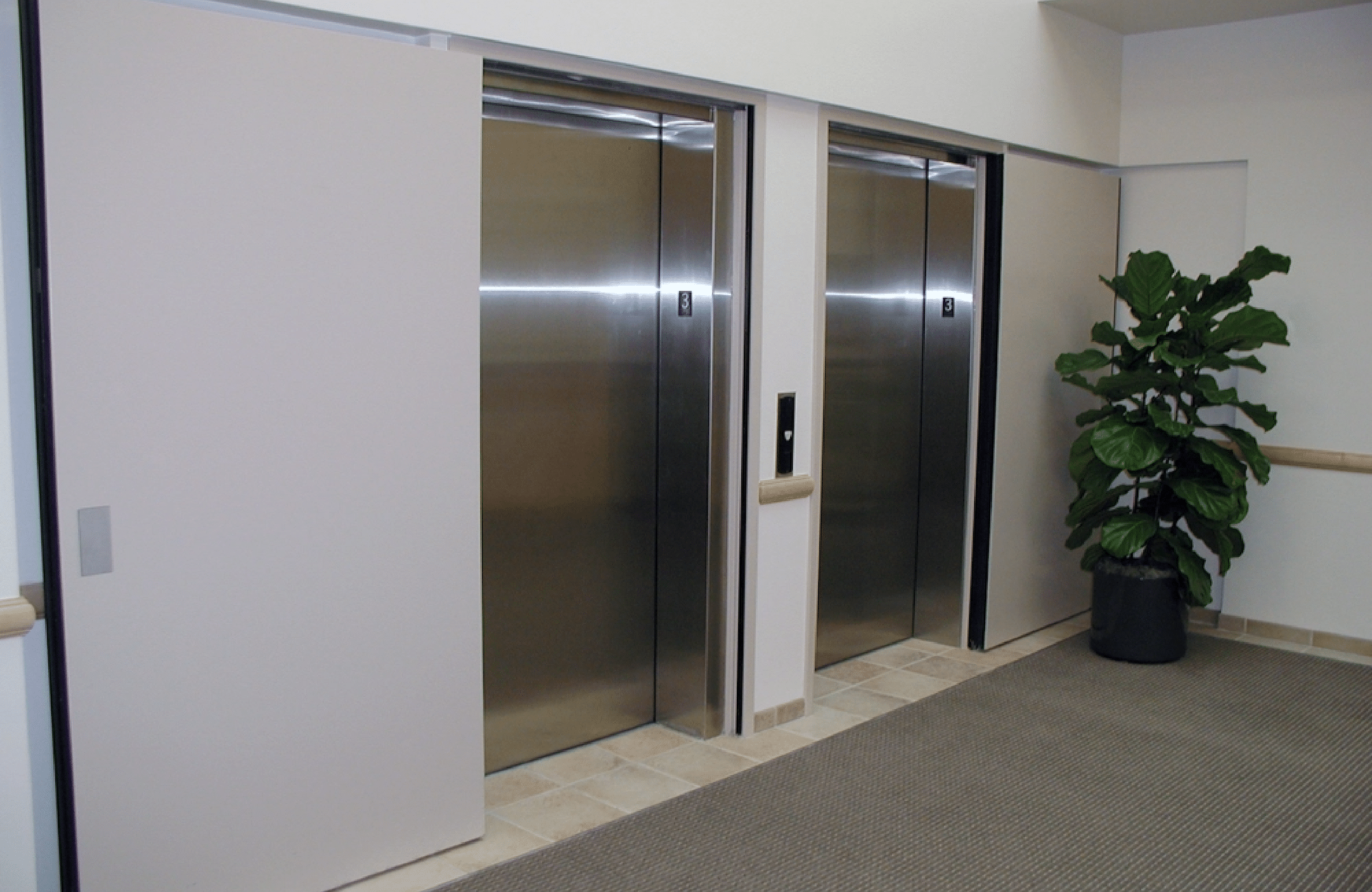 Old mill building elevator vestibule