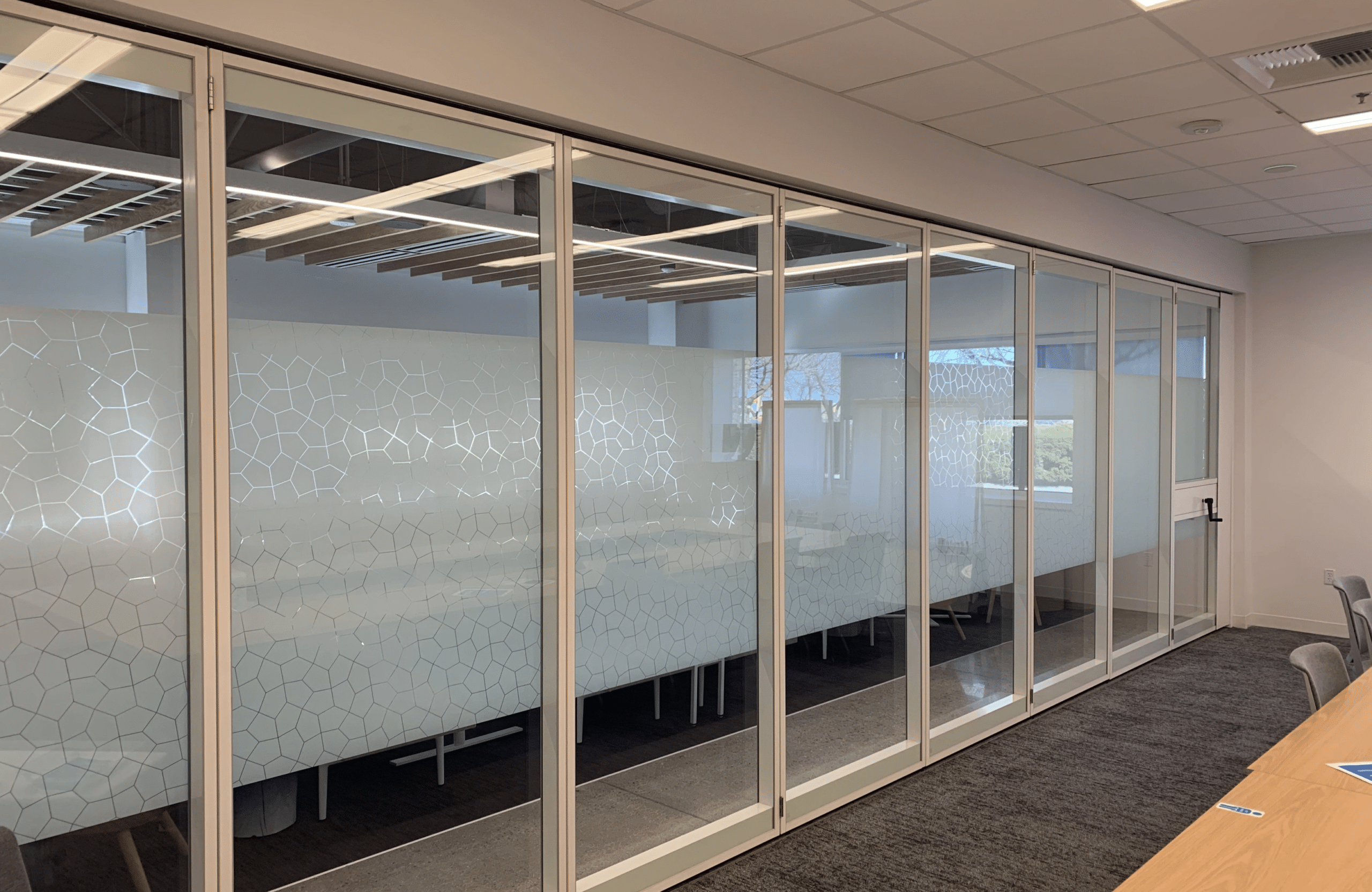 Glass wall office partition